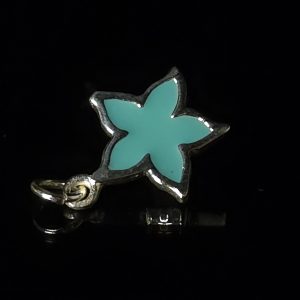 Colgante flor verde Plata 925