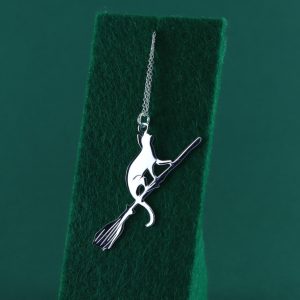 Gato volador en escoba