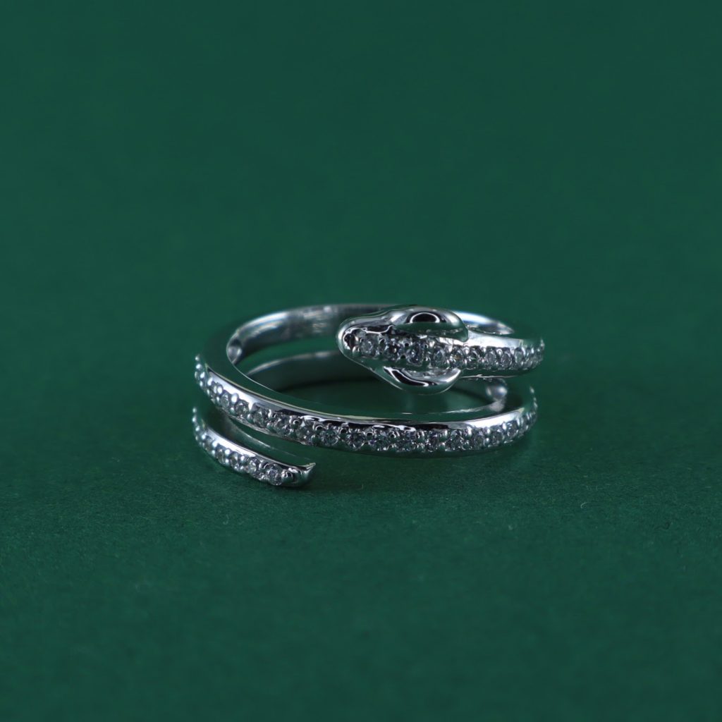 Anillo serpiente brillante