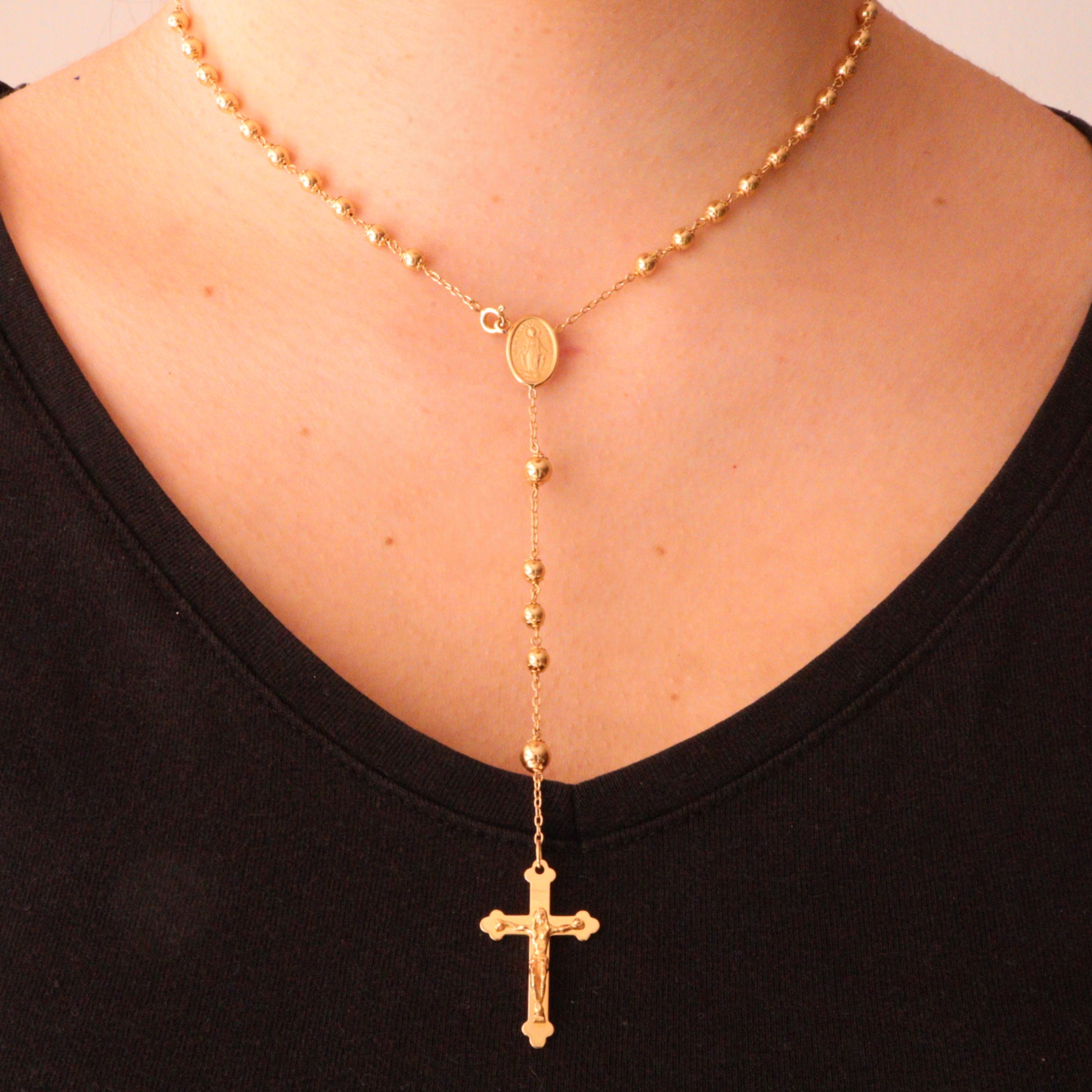 Rosario de oro 18K – 65 cm - Imagen 2