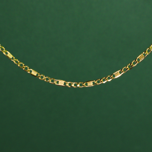 Cadena Fígaro Texturada 18K